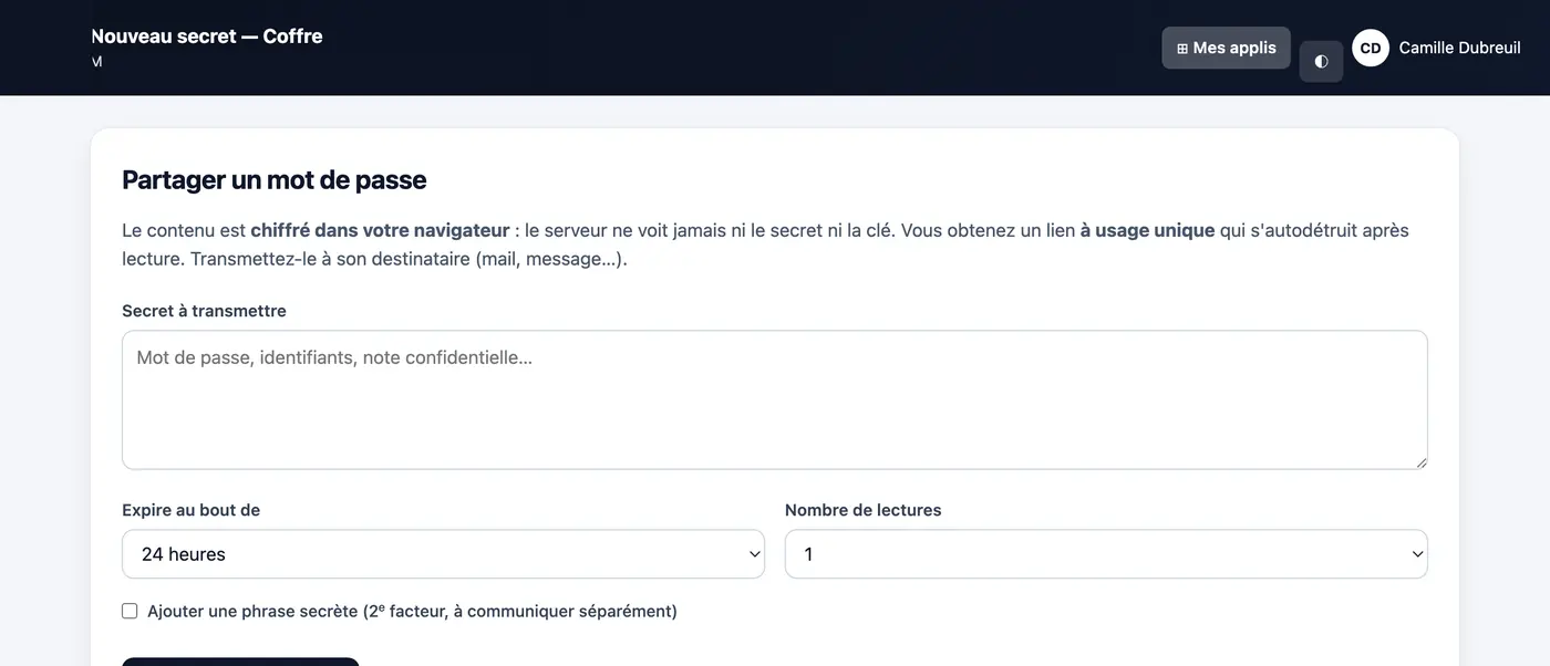 Le coffre à secrets